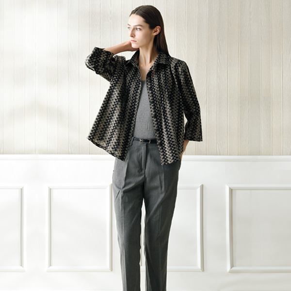 ピンタック市松模様ジャケット