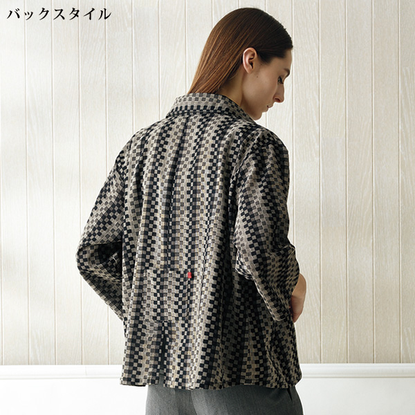 ピンタック市松模様ジャケット