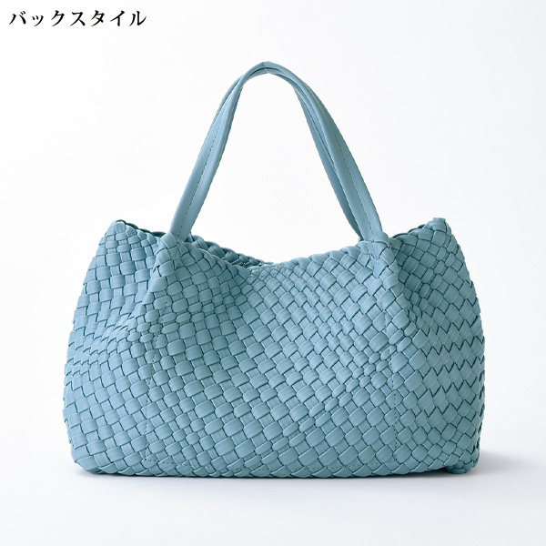 手編み風メッシュタックトート