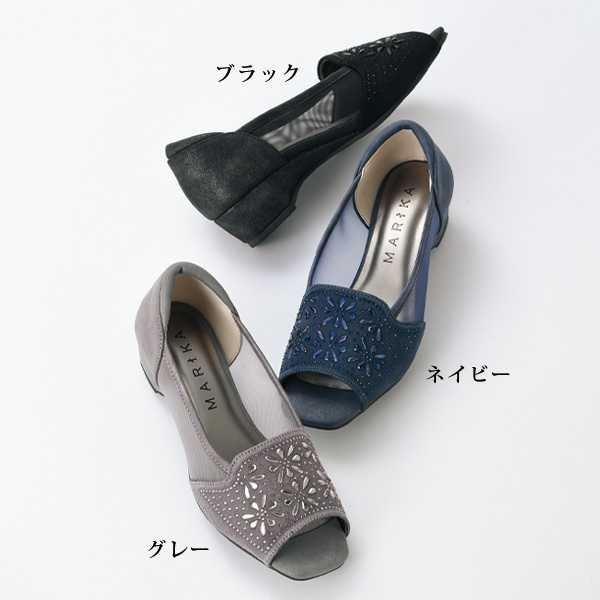 ビジューデザインサマーパンプス