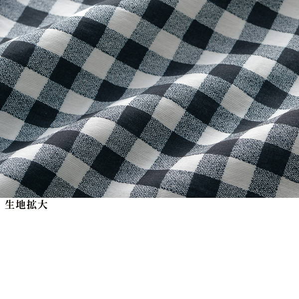 ギンガムチェック7分袖ブラウス