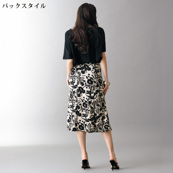 花柄プリント6枚はぎスカート