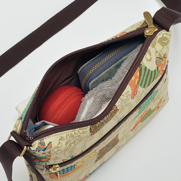 パンクリエーション 尾州産猫柄ジャカード織ショルダーバッグ PAN CREATION