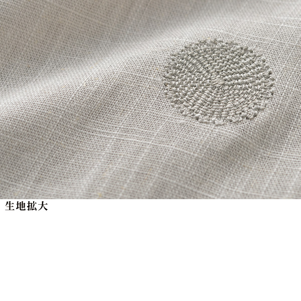 麻混刺しゅうオーバーブラウス