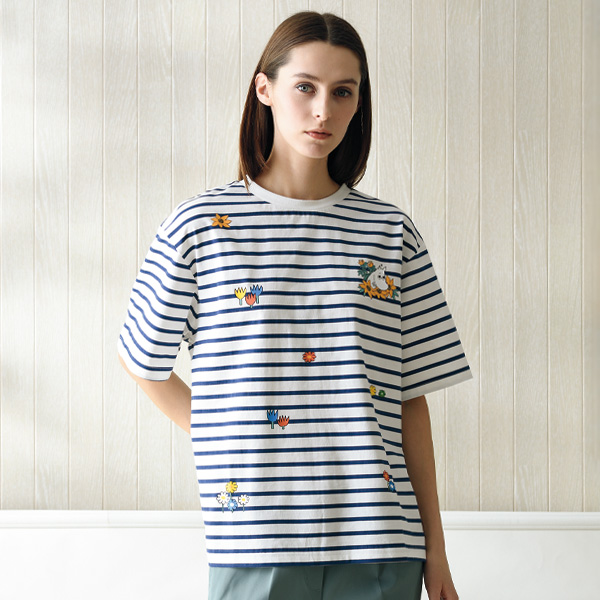 ムーミン ボーダー半袖プルオーバー MOOMIN