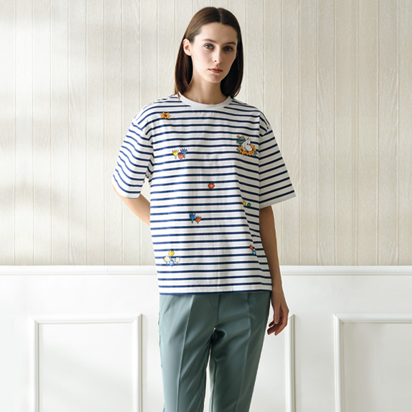 ムーミン ボーダー半袖プルオーバー MOOMIN