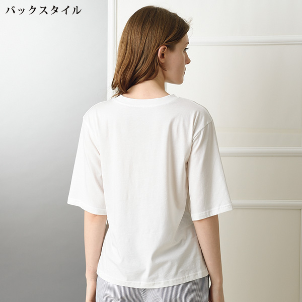 ラインストーン使いコットンプルオーバー