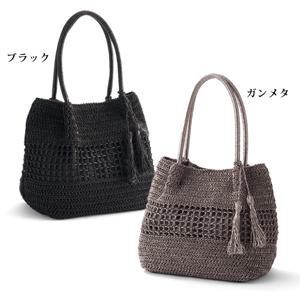 メタリックヤーンメッシュトートバッグ