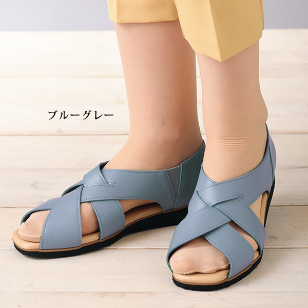 龍野レザー日本製クロスデザインシューズ