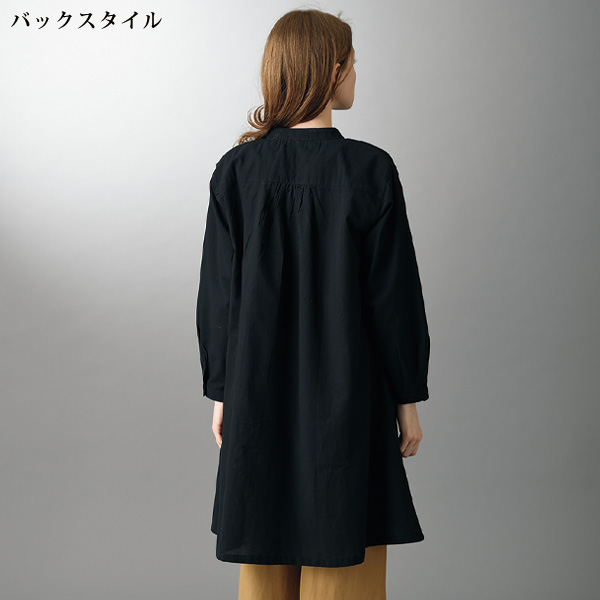 綿100％ピンタックシャツワンピース