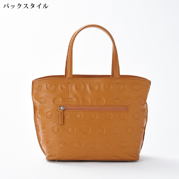 山羊革ドット型押し手提げバッグ