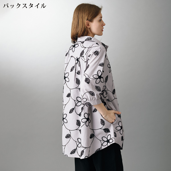綿100％刺しゅう花柄ジャケット