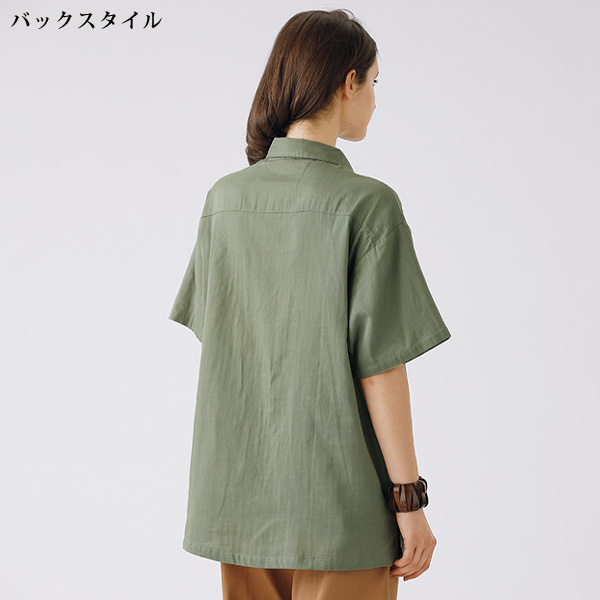 風を感じる二重ガーゼ前開きシャツ 大きいサイズ M L LL 3L