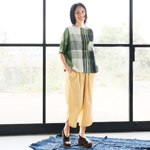 さわやかチェックコットンブラウス