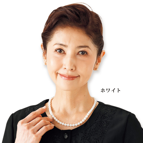 着脱簡単貝パールネックレス得々慶弔2色組