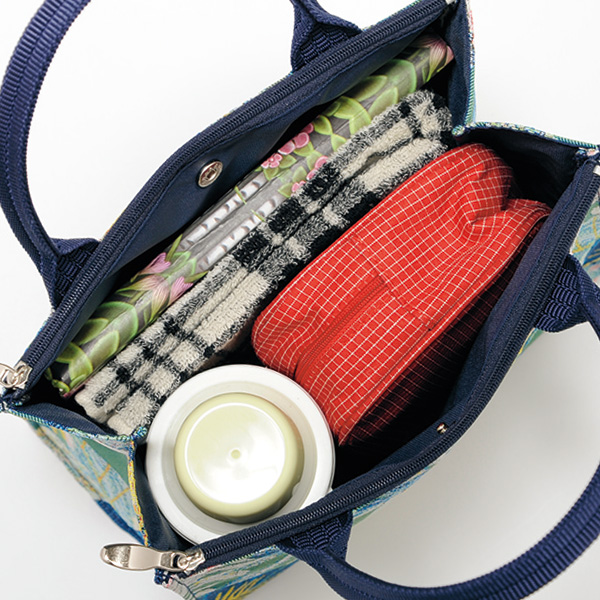 パンクリエーション 尾州織生地ボタニカル柄手提げバッグ PAN CREATION