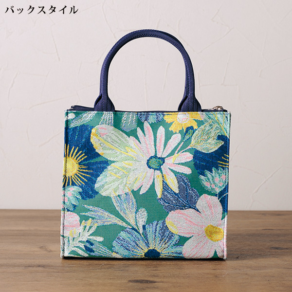 パンクリエーション 尾州織生地ボタニカル柄手提げバッグ PAN CREATION