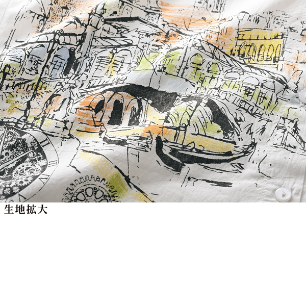 プリント7分袖シャツ