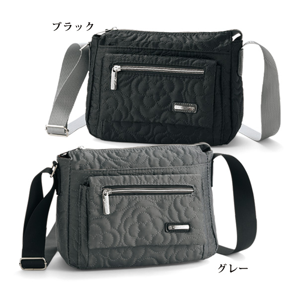 バラ柄多ポケットショルダーバッグ