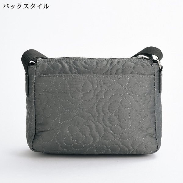 バラ柄多ポケットショルダーバッグ