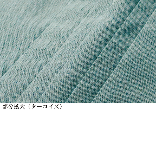 強撚風無地ピンタック9分袖ワンピース