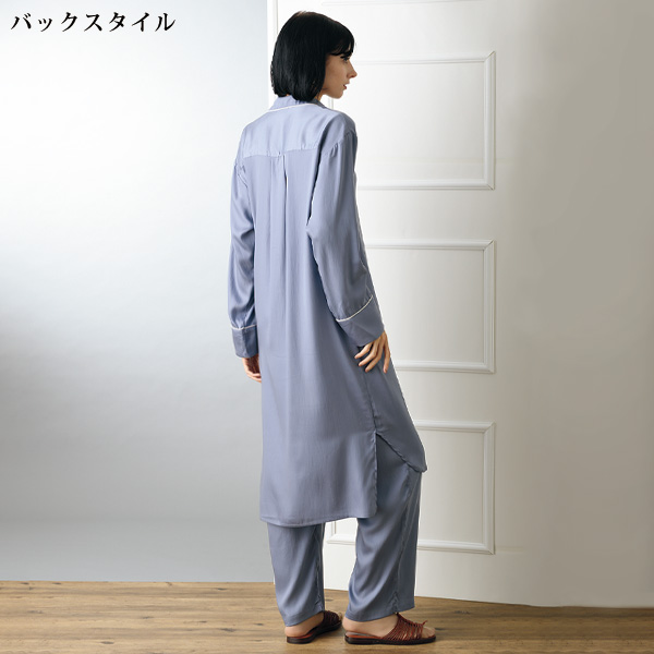レイノットプラスマイナス CBD 加工ロングセットアップパジャマ re:i not plus minus