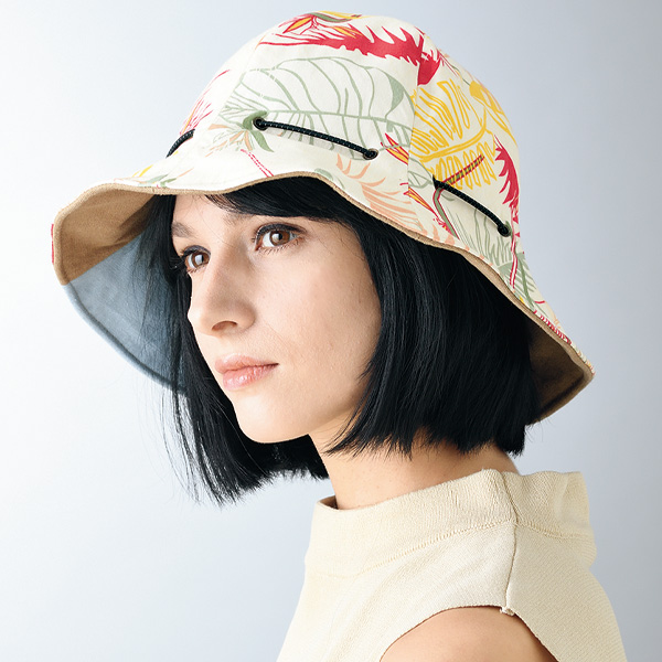 リゾート柄リバーシブルハット