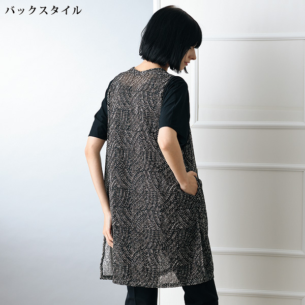 総柄プリントレースベスト