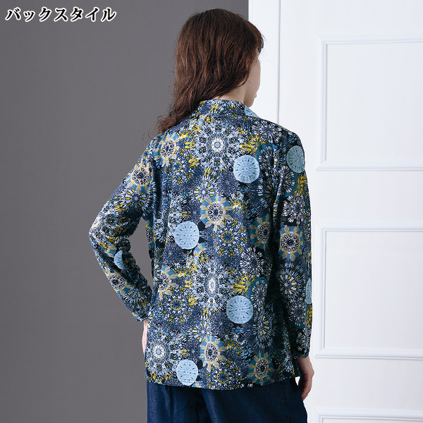 プリント無地使いアンサンブル