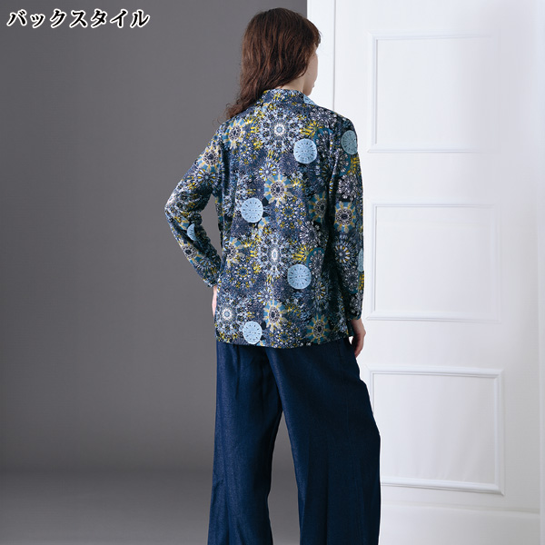 プリント無地使いアンサンブル