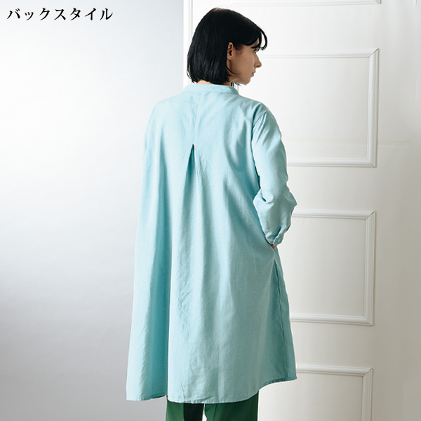 サークル刺しゅうシャツワンピース