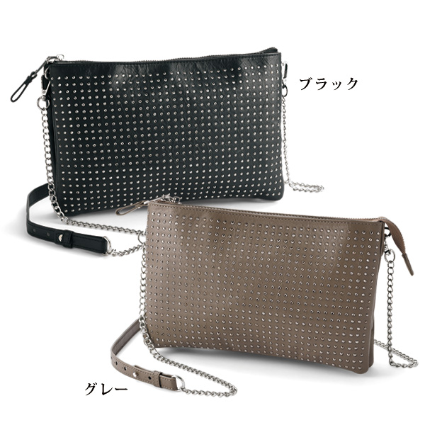 ビジュー使いお財布機能ポシェット