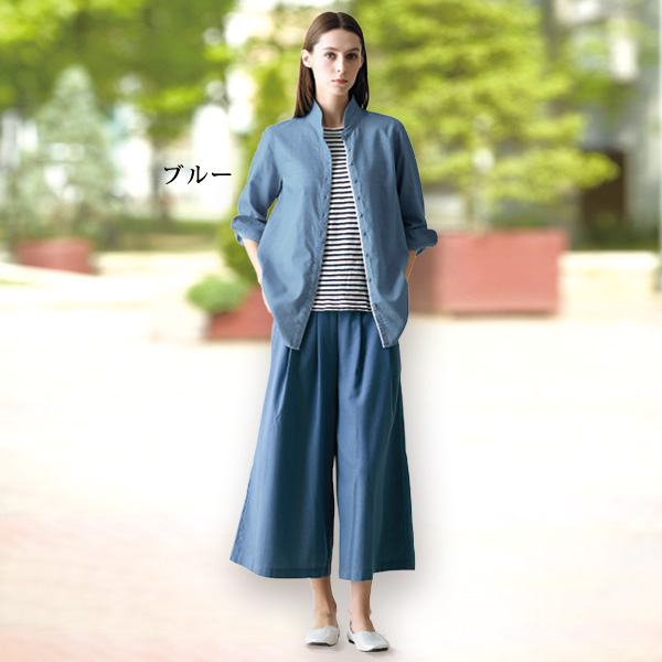 ライトデニムシャツ（7分袖）