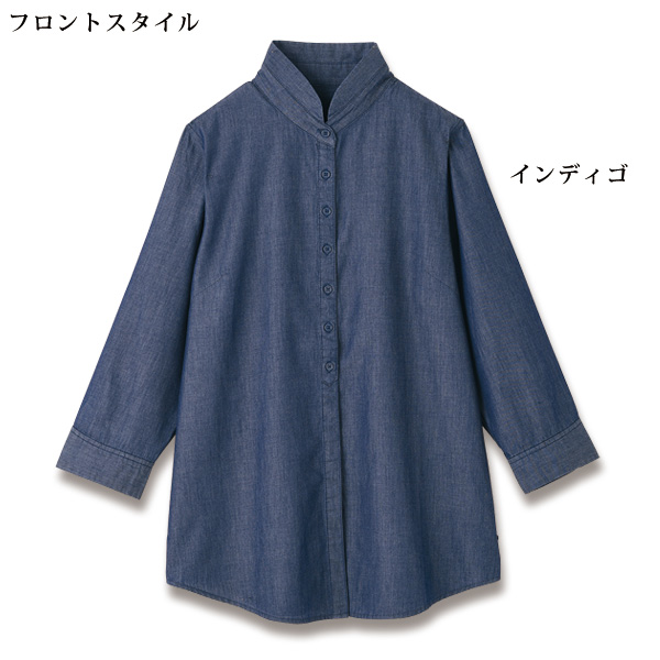 ライトデニムシャツ（7分袖）