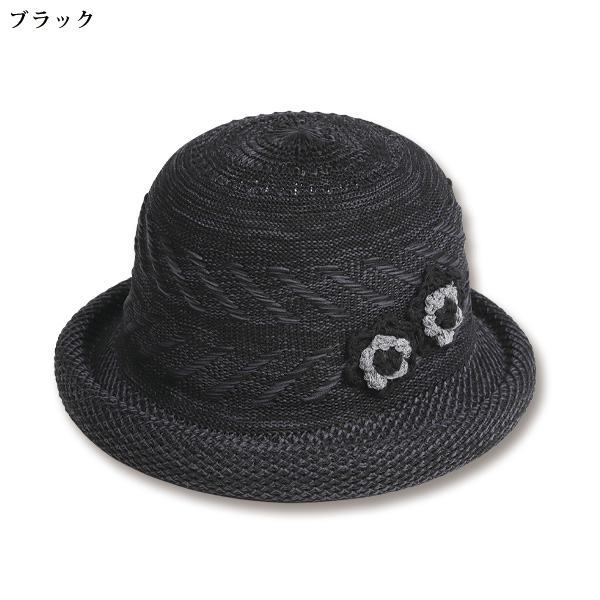 花モチーフメッシュ帽子