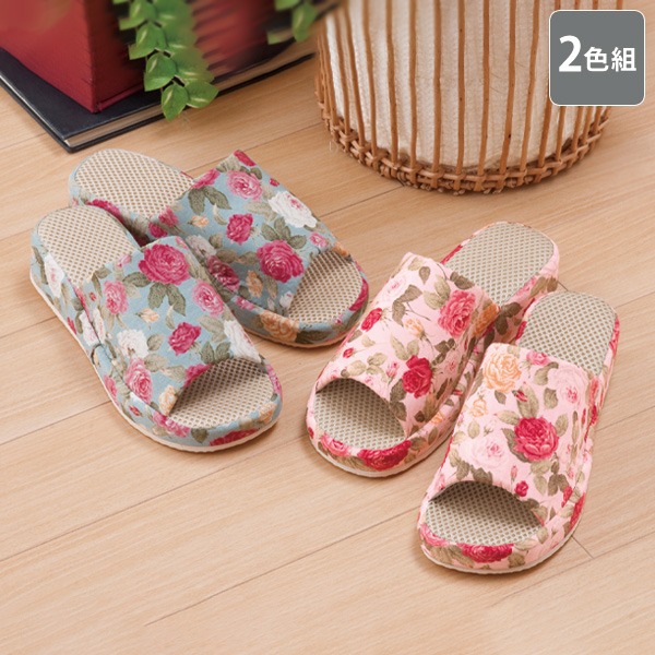 ゆったりヒールアップスリッパ2色組