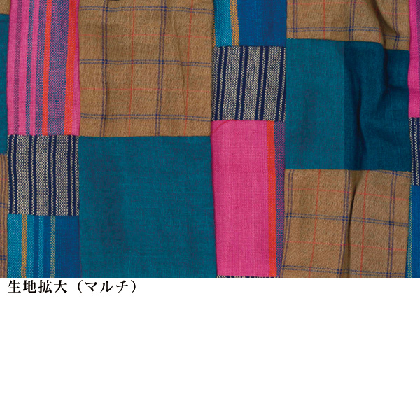 手紡ぎの綿布パッチワークジャケット