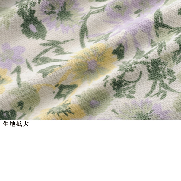花柄ピンタックブラウス