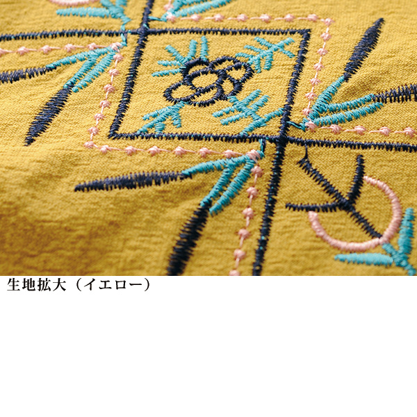袖刺しゅうブラウス