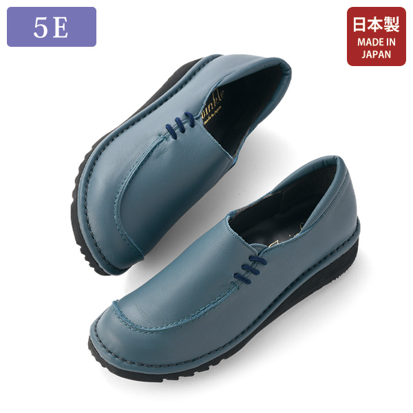 牛革日本製サイドゴムウォーキングシューズ 大きいサイズ5E