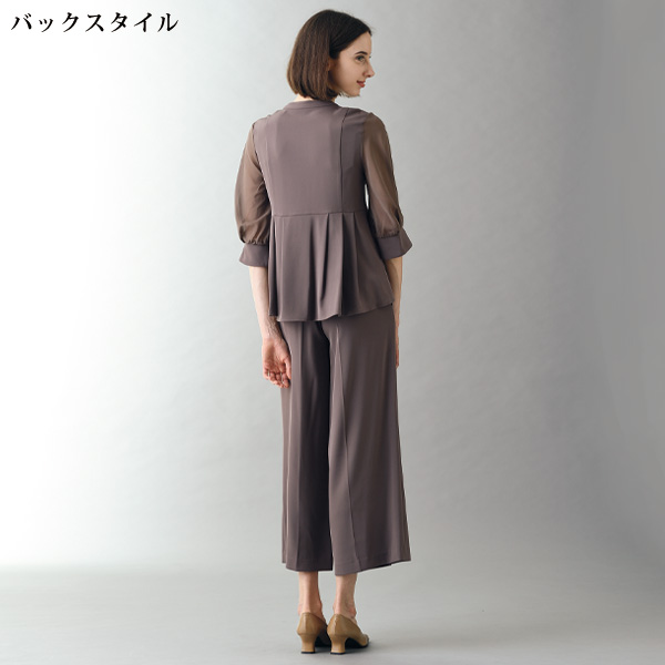 ペプラムワイドパンツセットアップ