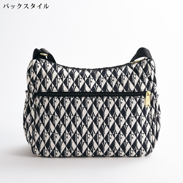 英字幾何柄ショルダーバッグ