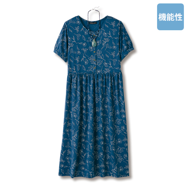 花柄プリント接触冷感ワンピース
