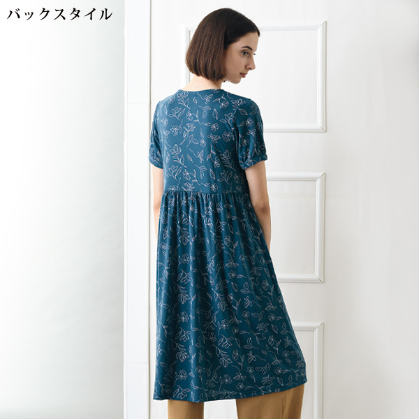 花柄プリント接触冷感ワンピース