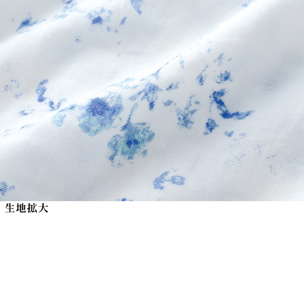 ダブルガーゼプリント7分袖ブラウス