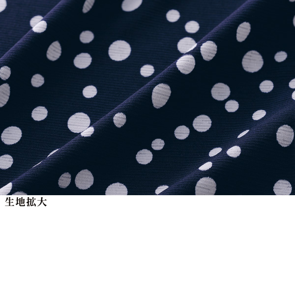 水玉柄ロング丈チュニック