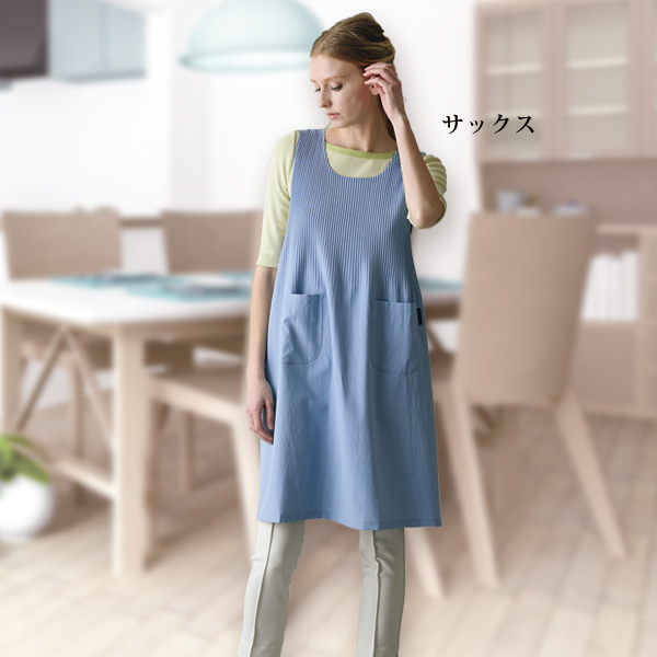 ストレッチワッシャープリーツエプロン