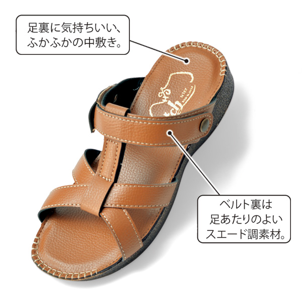 可動ストラップ2WAYふかふか軽量サンダル