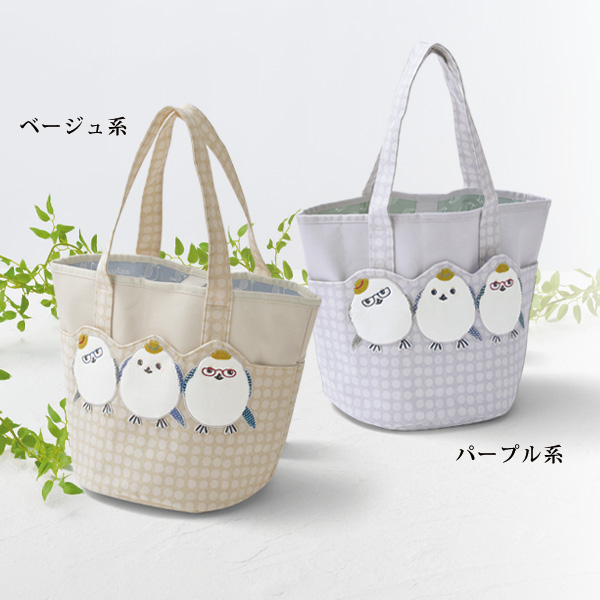 シマエナガ鳥のしまぷうさん バケツバッグ