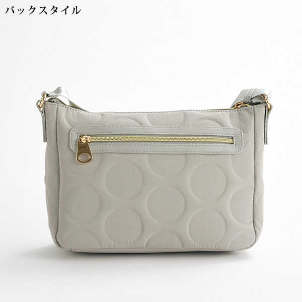 シワナイロン ドットエンボスショルダーバッグ